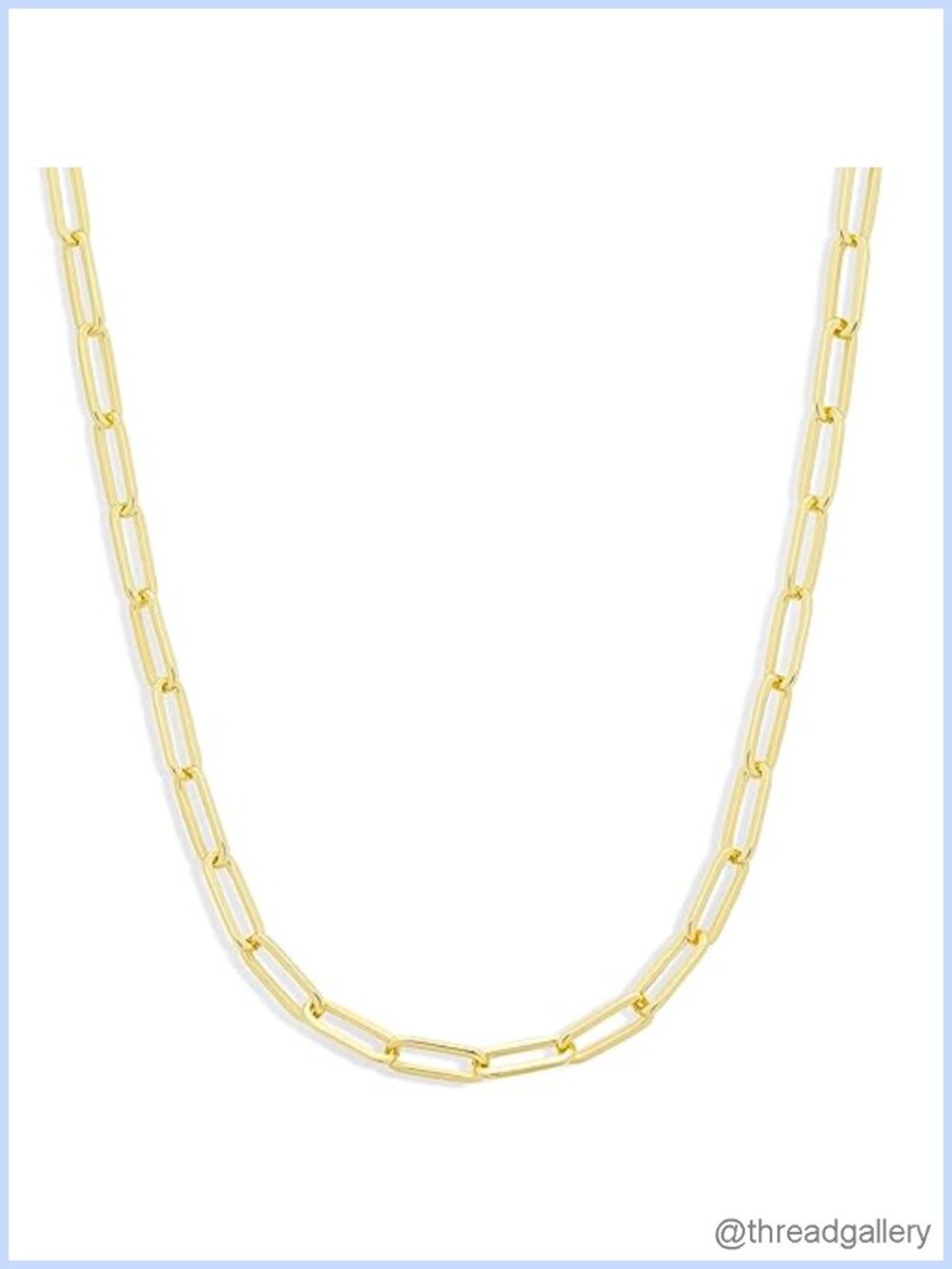 14K Gold Plated Paperclip Chain Necklace 20 Inch Hypoallergenic
